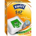 Swirl Staubsaugerbeutel S67 MicroPor Plus, 4 Stück, mit Ersatzfilter, für Staubsauger Siemens, Bosch