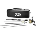 Daiwa Unisex-Erwachsene, CC20F635ML CC20F565L Carbon Case Travel Pre-Mounted Freshwater Spinning Combo, Mehrfarbig/Meereswellen (Ocean Tides), One Size