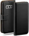moex Book Case für Samsung Galaxy S10e Handyhülle mit Kartenfach, Hülle klappbar 360 Grad Schutzhülle, Klapphülle Flip Case Cover, PU Leder Handytasche Lederhülle, Schwarz