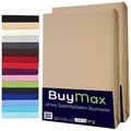 Buymax Spannbettlaken 2-er Set, Doppelpack, Bettlaken, Jersey 100% Baumwolle, Gummizug: rundum, (2 Stück), Pflegeleicht und Atmungsaktiv in Verschiedenen Farben und Größen beige 160 cm x 200 cm