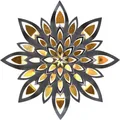 pajoma® Wanddekoobjekt Wanddekoration (1 St), große Blüte aus Metall mit glänzender Goldverziehrung