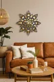 Wanddekoration Metall Seerosenblüte Schwarz Gold Ø59 cm – Moderne Wanddeko Blume