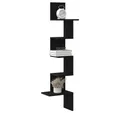 vidaXL Eckregal, Wand-Eckregal Schwarz 32x32x127,5 cm Holzwerkstoff