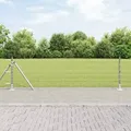 vidaXL Euro Zaun mit 13 Flanschpfosten 0,4x25 m Verzinkter Stahl