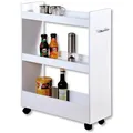 Kesper Nischenregal 24852, weiß, mit Rollen, 3 Ablagen, aus Holz, (B/H/T) 22 x 78 x 60cm