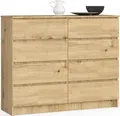 AKORD Furniture Factory OP0LK-120SZ8ART, Eiche, 8 Schublade(n), Matt, 16 mm, 51 cm, 400 mm