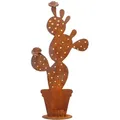 Saremo Gartendeko Edelrost Kaktus 80cm 2 Blüten