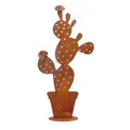 Saremo Kaktus mit Goldpunkten 80cm 2 Blüten Edelrost Gartendeko Dekoration