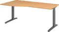 bümö Schreibtisch Serie-XB - Nachbildung: Buche, Gestell: Graphit, Größe: 180 x 100 cm