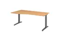 bümö Schreibtisch XB-Serie, Freiform: 180 x 100 cm - Dekor: Buche - Gestell: Graphit