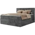 Boxspringbett mit Bettkasten Tiliano King , grau , Maße (cm): B: 186 H: 119