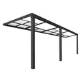 HOME DELUXE - Terrassenüberdachung SOLIS DELUXE - 579 x 295 x 233 / 272 cm - inkl. Schiebedachfunktion - inkl. Hohlkammerplatten, Montagematererial I Pergola Überdachung Terrassendach