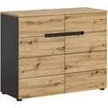ebuy24 Canu Kommode 2 Schubladen 2 Türen Eiche Dekor