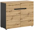 xonox.home - Kommode Canu 100x81x40 cm in Basalt grau und Artisan - Beischrank Highboard Sideboard Schrank Anrichte