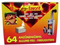 favorit 1249 Anzündwürfel für Grill, Kamin und Ofen, 64-er Pack