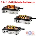 SILVERCREST 3 in 1 Grill,Kebab,Rotisserie Multifunktionsgrill mit Kebabgrill