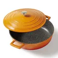 STONELINE® Gourmet Bräter 28 cm Orange mit Deckel Antihaft 20093 Vorführmodell