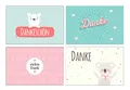 4 Stück Premium Dankeskarten (Klappkarten) mit 4 Umschlägen, Danke, Dankeschön, Karten, Dankekarten, Hochzeit, Geburt, Baby, Taufe, Abschied, Geburtstag, Jubiläum