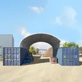 TOOLPORT Contop 6x6m Container-Überdachung, PE-Plane, weiß, mit Statik - (49671)