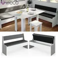 Eckbankgruppe Küchenbank 137cm Sitzbank Truhe Bank Esstisch Roman Weiß Vicco