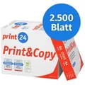 print24 Druckerpapier Kopierpapier 2500 Blatt 5 x 500 A4 80g Premium Weiß PEFC