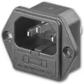 world-trading-net Kaltgeräte-Einbaustecker C14 mit Sicherungshalter