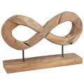 formano Unendlichkeit Deko Objekt Teakholz Massives Holz-Design auf Sockel 50 cm Zeitlose Skulptur für Wohnzimmer, Regal & Sideboard, natürlich & modern