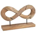 formano Skulptur Unendlichkeit Deko Objekt Teakholz Massiv Holz-Design auf Sockel 50cm