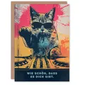 Artery8 Lustige Geburtstagskarte Wie Schön Dass Es Dich Gibt DJ Katze mit Sonnenbrille