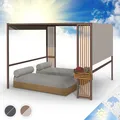 Gartenpavillon Gazebo 3x3 m Solar-Panel LED Beleuchtung Pergola wasserabweisend