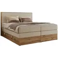MKS Boxbett, Creme, Textil, 2-Sitzer, H4, Rechteckig, 140x200 cm, Oeko-Tex®, Schlafzimmer, Betten, Boxspringbetten