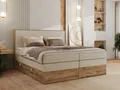 MKS MÖBEL Boxspringbett WOOD CLASSIC KING (Packung, Set, Topper T25/Visco, hohe Kopfteil, Multipocket-Matratze), Polsterbett, zwei Bettkästen, Möbelplattenelementen