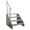 4 Stufen Standtreppe Stahltreppe freistehend Breite 60cm Höhe 84cm verzinkt einseitiges Geländer