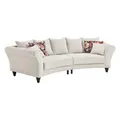 Megasofa Bigsofa XXL-Sofa mit Kissen Federkern Beige Webstoff 338 x 108 cm