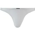 Bruno Banani Herren String - Check Line 2.0, Unterwäsche, Tanga, Polyamid, Logo, Karo, einfarbig Weiß 2XL