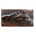 Garden Pleasure Wandbild 3D Dampflok, Metall