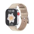 Für Huawei Watch Fit 3 Echt Leder Design Ersatz Smart Watch Band Beige / Silber