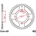 49Z Kettenrad Stahl 428 von JT Sprockets für: Kawasaki KX 17/14 Zoll 19/16 Zoll