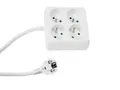 Perel Steckdosenleiste, 4 Steckdosen Typ E, Kabel 1.5 m, 3G1.5, Innenbereich, quadratisch, Weiß