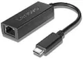 Lenovo GX90M41965 Kabeladapter USB-C RJ-45, Schwarz, Adapter für Kabel (USB-C, RJ-45, Male Connector/Female Connector, Schwarz)