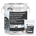 WO-WE 2K Garagenbodenbeschichtung Garagenfarbe Garagenbodenfarbe Epoxidharz Bodenbeschichtung für Garage Werkstatt Keller - Silbergrau l 2,5kg