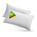 Juskys Kissen 40x80 cm für Bett - 2er Set Kopfkissen mit Memory-Foam Füllung - Weiß