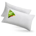 Juskys Kopfkissen 2er Set 40x80 cm – Memory Foam Kissen mit atmungsaktiver Füllung & waschbarem Bezug – Weiß