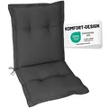 Herlag Gartenstuhlauflage AVA Niederlehner 103x50x9cm | Extra Dicke Sitzauflage 9 cm | Niedriglehner-Polsterauflage mit Deluxe-Komfort | Öko Tex 100 | 1 Polster | Anthrazit