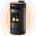 UMBRELLA® PR8 Pelletofen 8,6 kW  bis 220 m³ – Auto-Reinigungszyklus, ECO1/ECO2, Wochenprogramm, Fernbedienung, Wi-Fi Ready (optional), Vakuum- & Überhitzungsschutz – Schwarz