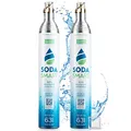 SodaSmart 2X Premium CO2 Zylinder für SodaStream Crystal 2.0, Easy, Aarke uvw. Wassersprudler | Gefüllt mit 425g Kohlensäure +25g extra für mehr als 60l | Kohlendioxid-Zylinder als Reservepack