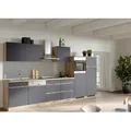 Küchenzeile Turin ohne Geräte ca. 360 cm Grau/Wotan Eiche
