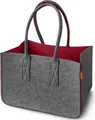 Einkaufskorb aus recyceltem Filz, 40x27x27cm, mit Reißverschluss-Innentasche, als Schultertasche tragbar