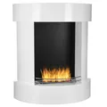 Bioethanol Kamin freistehend Weiß 110cm Standkamin Hochglanz Dekokamin