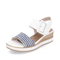 Remonte Damen Riemchensandalen D6453, Frauen Sandalen,Freizeitschuhe,offene Schuhe,Strandschuhe,Riemen,Riemchen,halteriemen,Weiss Kombi (80),37 EU